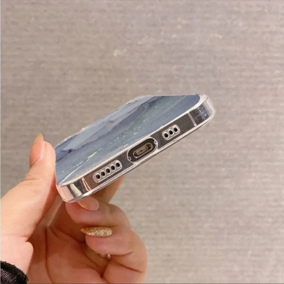 Blue Marble iPhone 13 Case | Aesthetic Glossy Protective Phone Cover - Picture 3 of 3